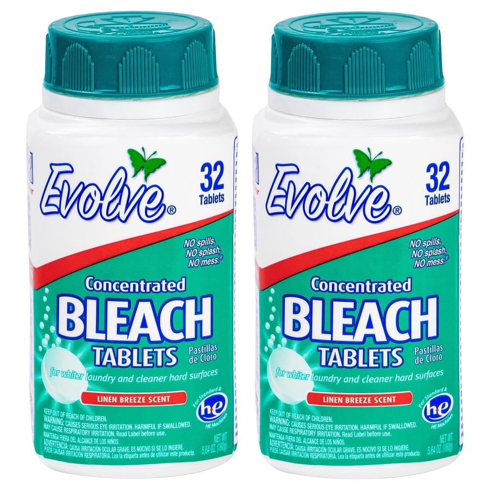 Evolve Concentrated Bleach Tablets -32-ct (Pack of 2 Linen Breeze)