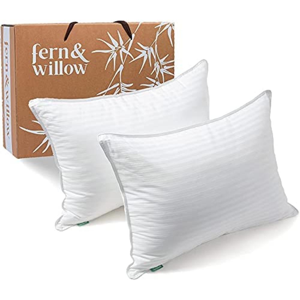Fern and Willow Queen Size Cooling Gel Pillows, Set of 2 for All Sleepers