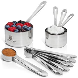 Gordo Boss Stainless Steel Measuring Cups And Spoons Set - Heavy Duty, Metal  Kitchen Measuring Set For