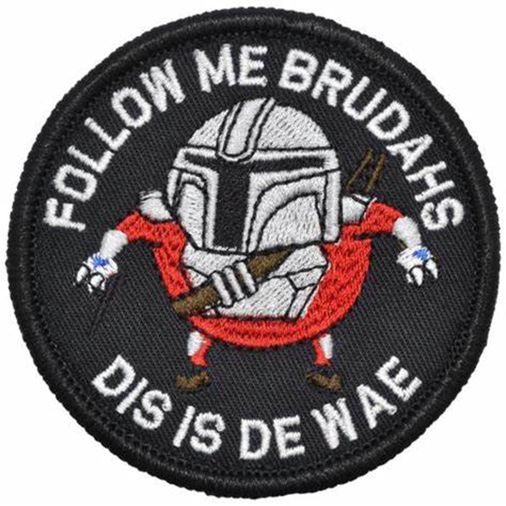 ansellf Follow Me Brudahs Dis is De Wae Patch, Round Morale Patch Tactical Combat Bagde Military Hook Morale Patch Tactical Military Mor
