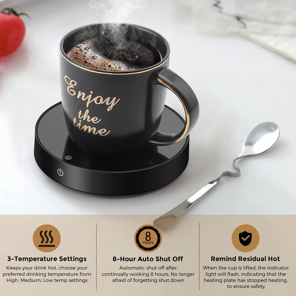 Suewow Coffee Mug Warmer and Smart Cup Warmer,Mug Warmer for Desk,Electric Beverage Warmer with 3 Temperature Settings with Auto