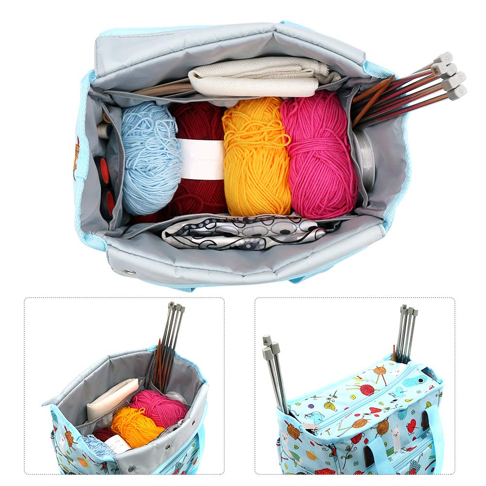 SumDirect Yarn Bag, Knitting Organizer Tote Bag Portable Storage Bag for  Yarns, Carrying Projects, Knitting Needles