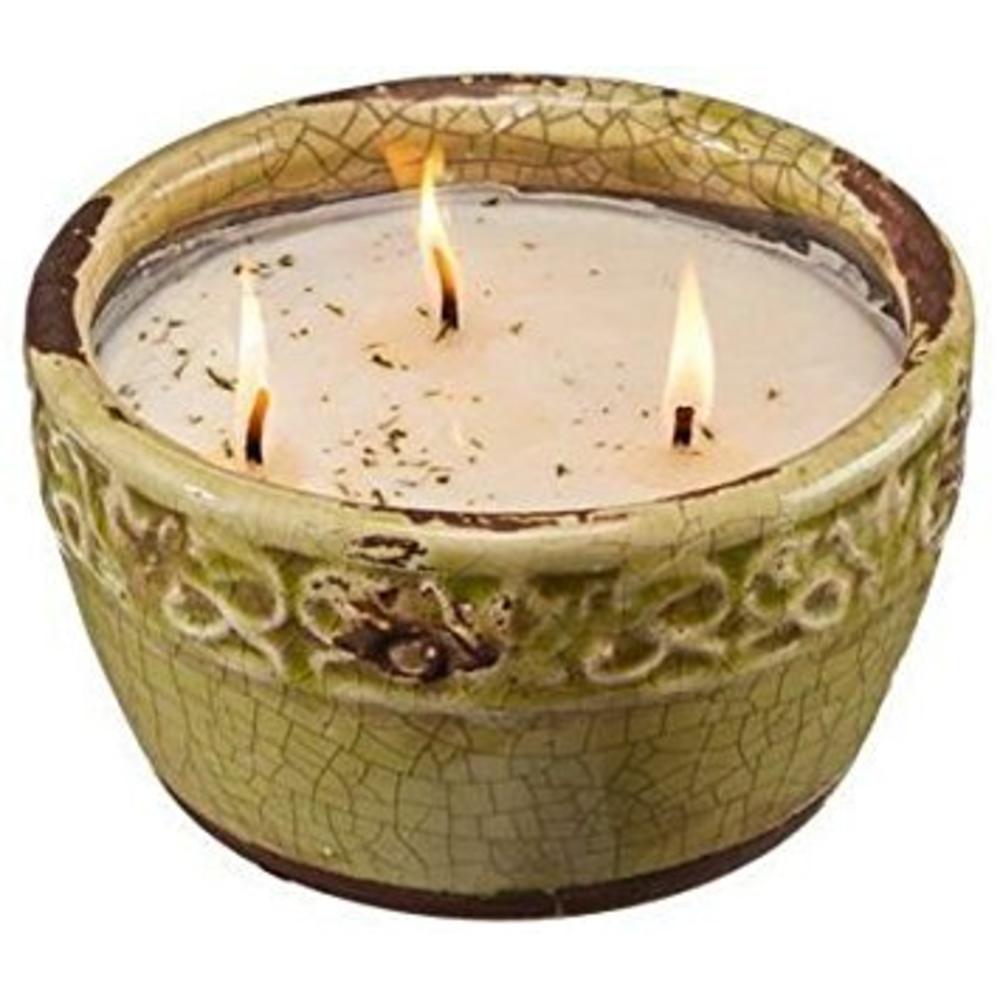 Swan Creek 17 Ounce, 50 Hours "Citrus and Sage" Candle in Round Pottery
