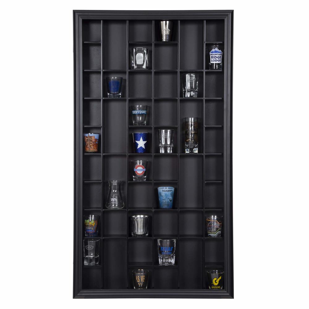 Gallery Solutions 17x32 Shot Cabinet with Glass Front, Black Display Cases, 17" x 32"
