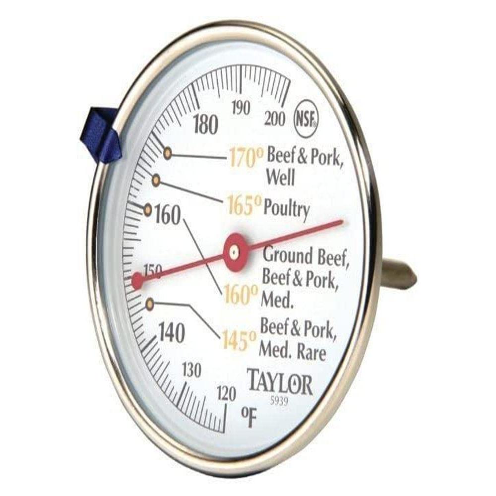 Taylor Thermometers Taylor Meat Thermometer Meat 120 To 200 Deg F 2-3/4" Dia. Dial