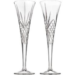 Godinger Champagne Trumpet Flutes Glasses, European Made Crystal - Dublin, Set of 2, 6oz