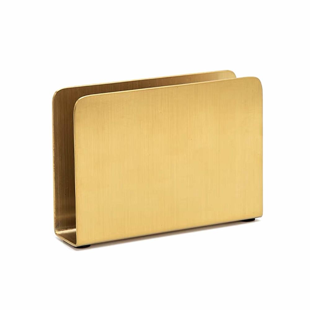 oUUoNNo Gold Napkin Holder Freestanding Steel Tissue Dispenser Paper Napkin Holder for Dining Table Kitchen Countertop Guest Towel (Squa