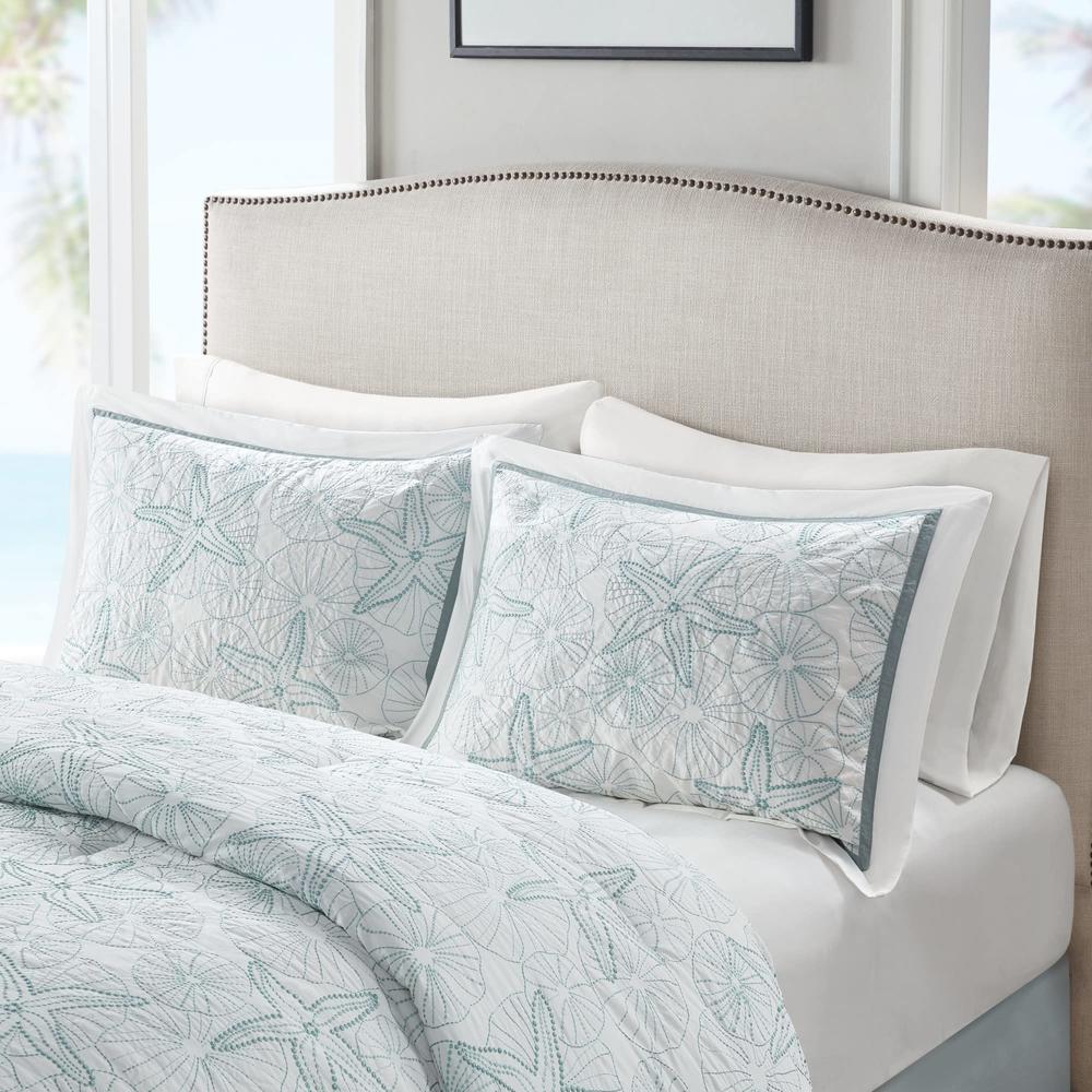 Harbor House Cotton Comforter Set - Coastal Oceanic Sealife Design, All Season Down Alternative Bedding with Matching Shams, Bed