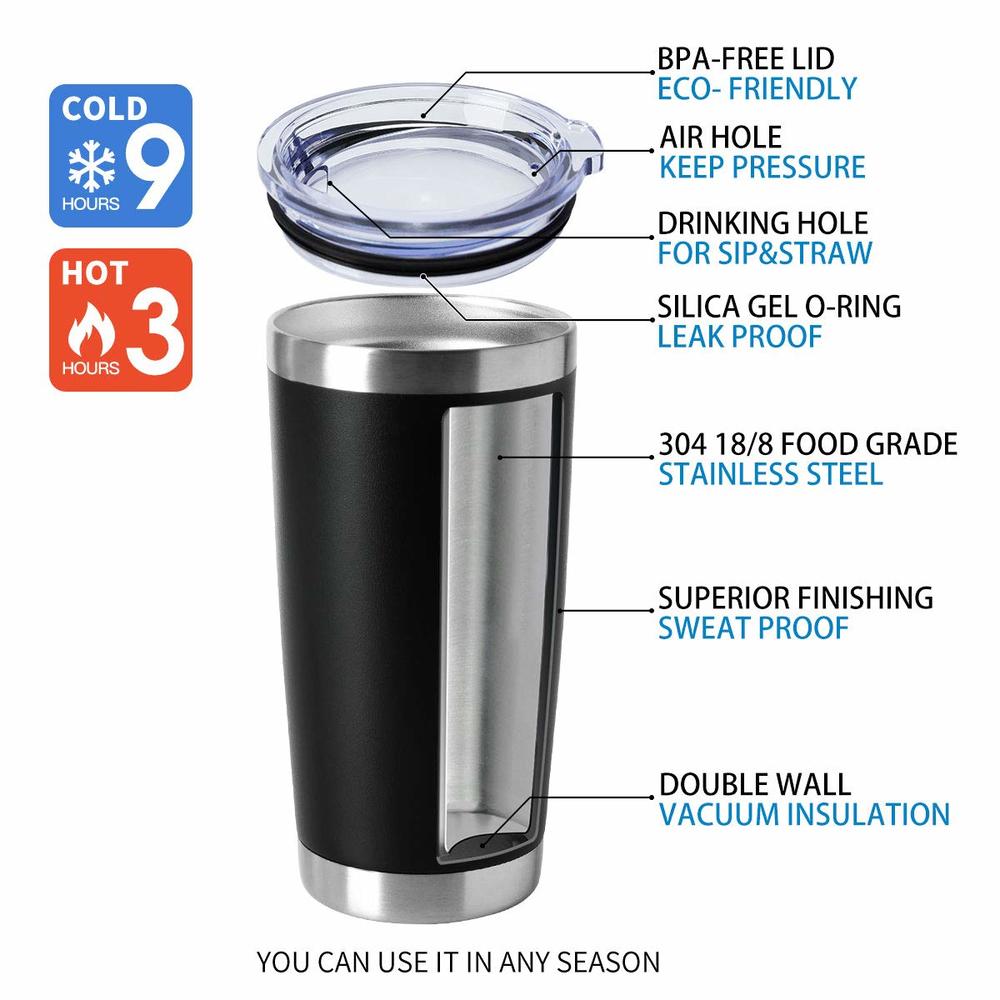 HASLE OUTFITTERS 20oz Tumblers Bulk Stainless Steel Cup with Lid Double Wall Vacuum Insulated Coffee Mug for Cold & Hot Drinks 8