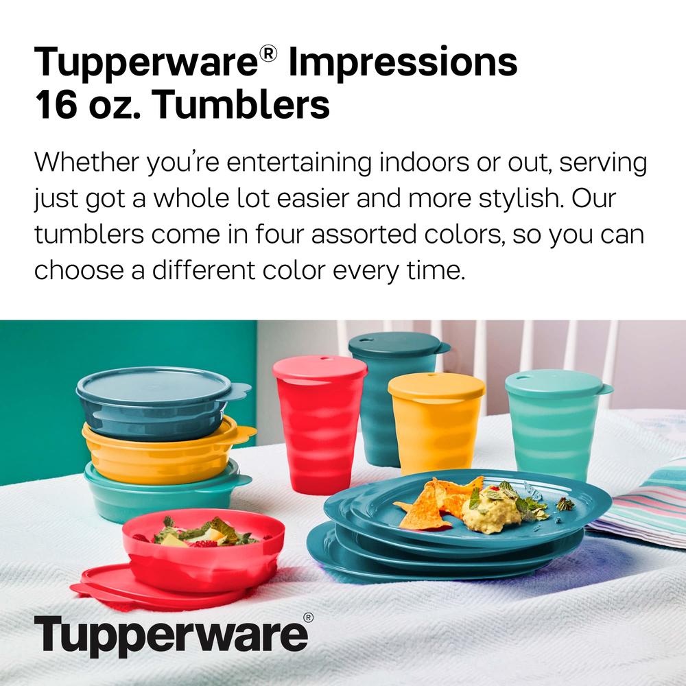 Tupperware Brand Impressions 16 oz Tumblers - Set of 4 - Dishwasher ...