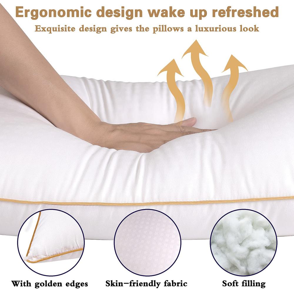 HIMOON Bed Pillows for Sleeping King Size Set of 2,Comfortable Hotel Cooling Pillows 2 Pack, Soft & Support