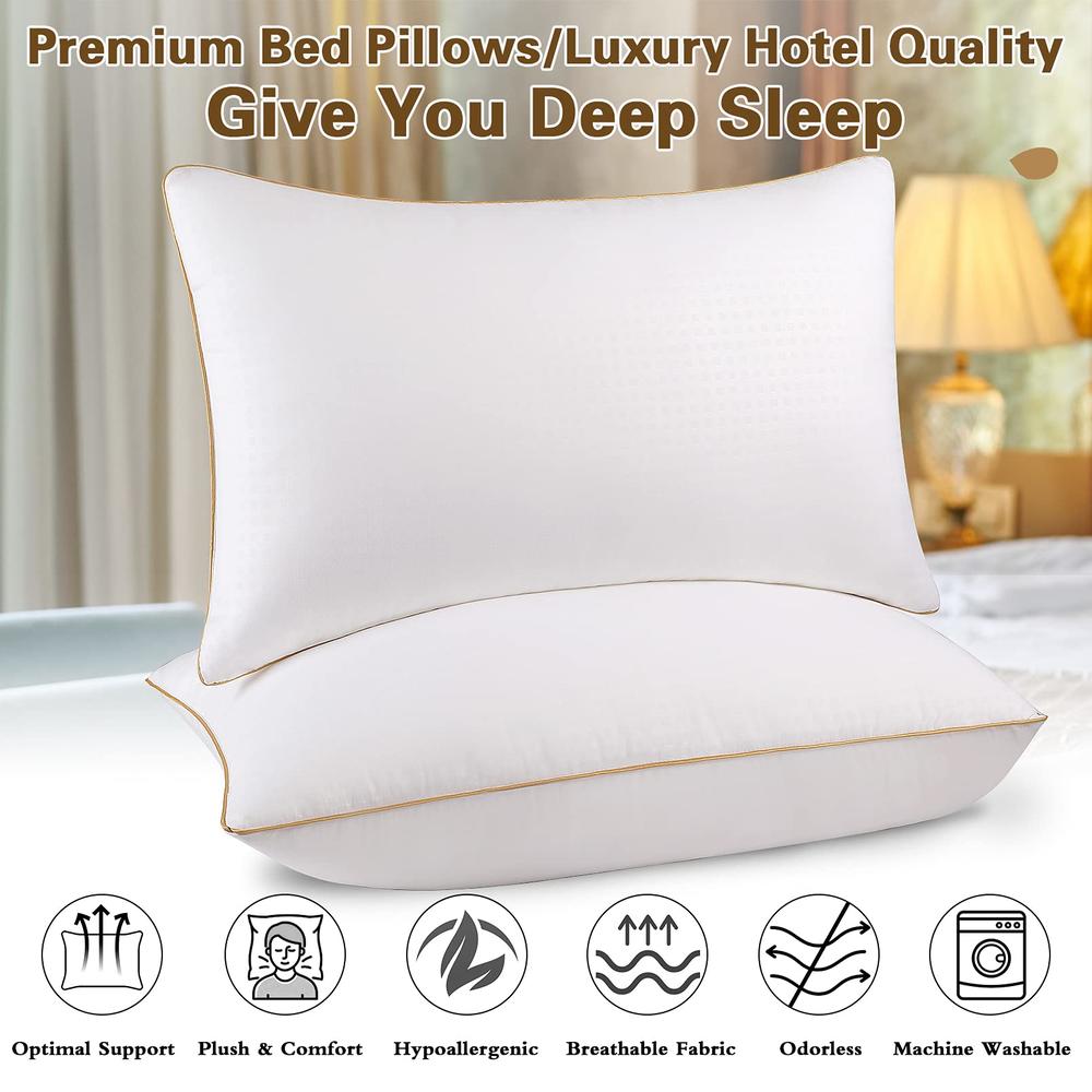 HIMOON Bed Pillows for Sleeping King Size Set of 2,Comfortable Hotel Cooling Pillows 2 Pack, Soft & Support