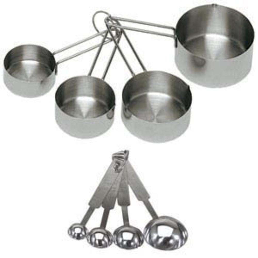 Update International 8-Piece Deluxe Stainless Steel Measuring Cup and Measuring Spoon Set