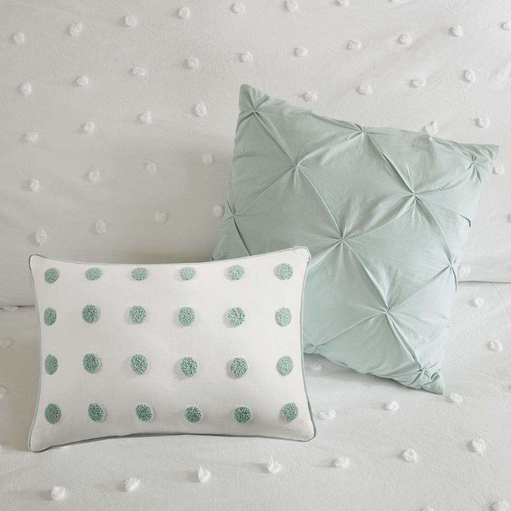Urban Habitat Cotton Comforter Set - Jacquard Tufts Pompom Design All Season Bedding, Matching Shams, Decorative Pillows, King/C