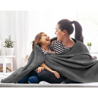 Utopia Bedding 100% Cotton Blanket (Full Size - 90x84 Inches) 350GSM  Lightweight Thermal Blanket, Soft Breathable