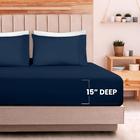 Utopia Bedding Bed Linen Set - Jersey Knit Sheets 4 Pieces Set - Cotton  Jersey Soft Stretchy Sheets (Queen, Navy)