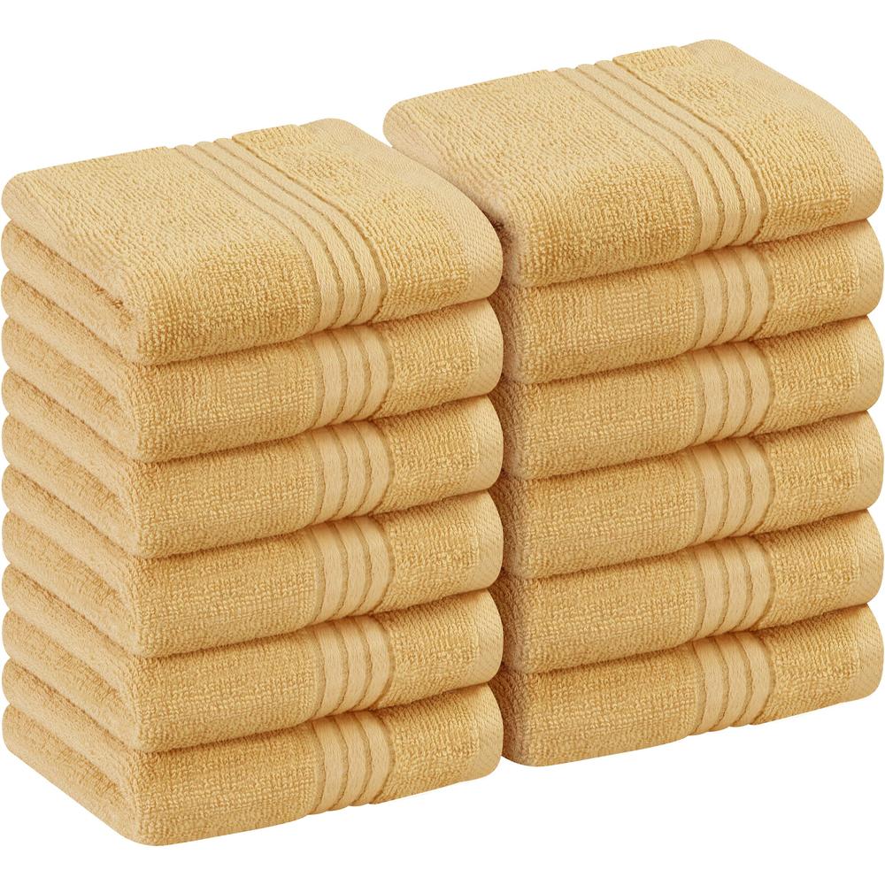 Utopia Towels 12 Pack Premium Wash Cloths Towel (12 x 12 Inches) 100% Cotton Ring Spun, Highly Absorbent and Soft Feel Washcloth