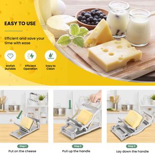 HUANYU Huanyu Commercial Cheese Slicer 1cm&2cm Stainless Steel Wire Cheese  Cutter Butter Cutting Board Machine Making Dessert Blade Rep