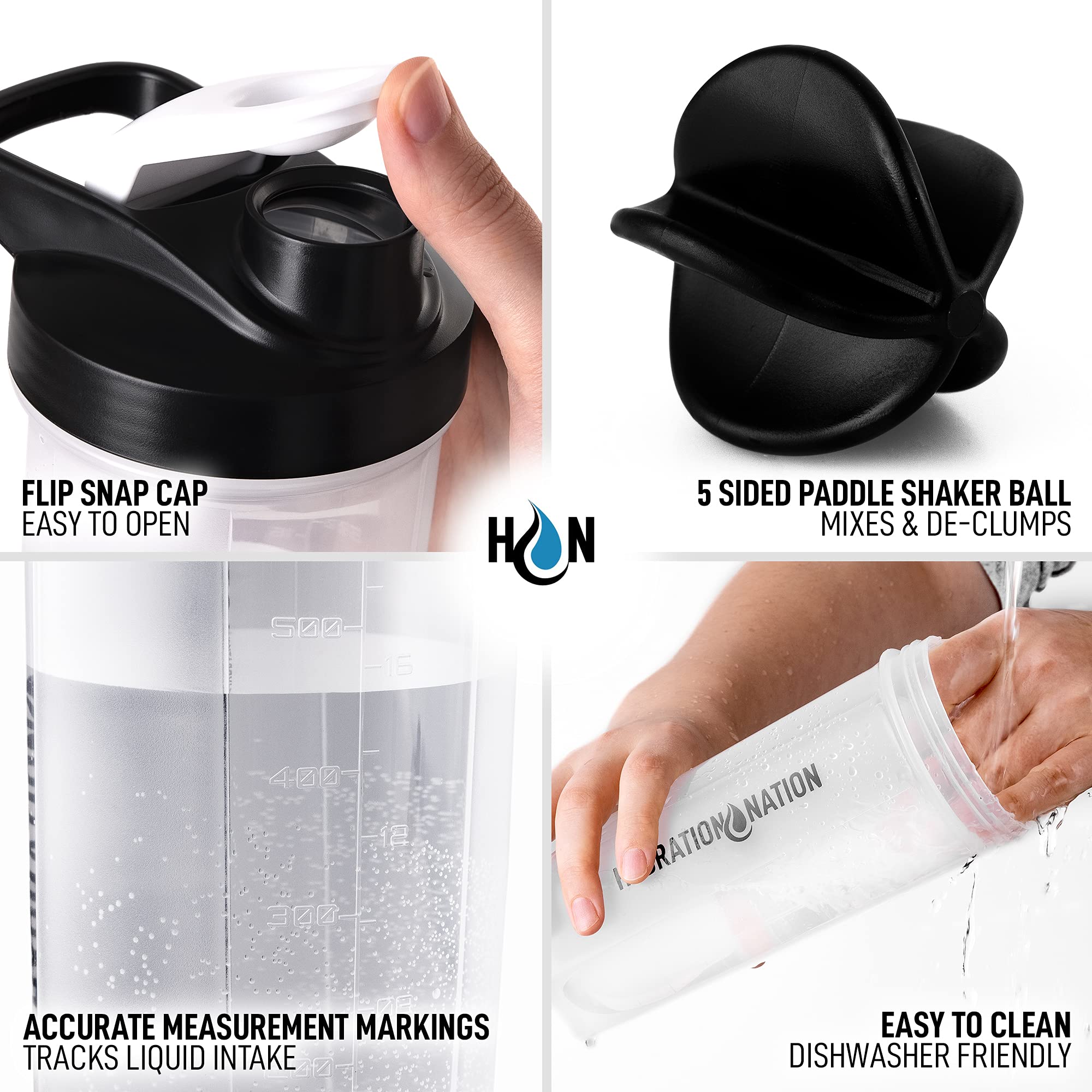 Seasonal Steal Hoople 24 OZ Shaker Bottle Protein Powder Shake Blender