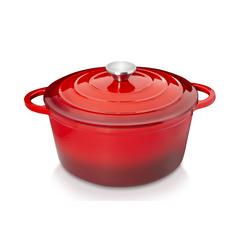 hystrada Enameled cast Iron Dutch Oven - 5qt Dutch Oven Pot with Lid and Steel Knob - cast Iron cookware with Loop Handles for gas, Elect