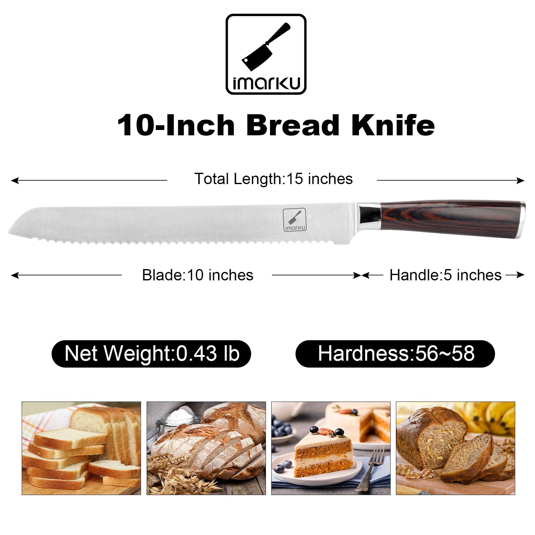 iMarku imarku Bread Knife, German High Carbon Stainless Steel