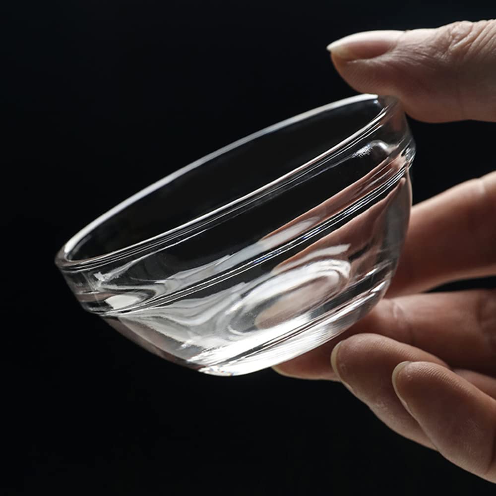 JHNIF 12pcs Clear Glass Soy Sauce Dipping Bowls Side Dishes for Snack Sushi Fruit Appetizer Dessert. 3 Inch