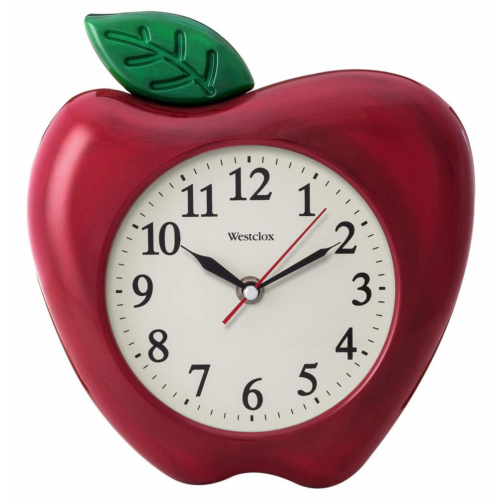 Westclox 10" 3-Dimensional Apple Wall Clock- Model #38038A