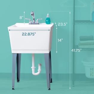 White Utility Sink Laundry Tub
