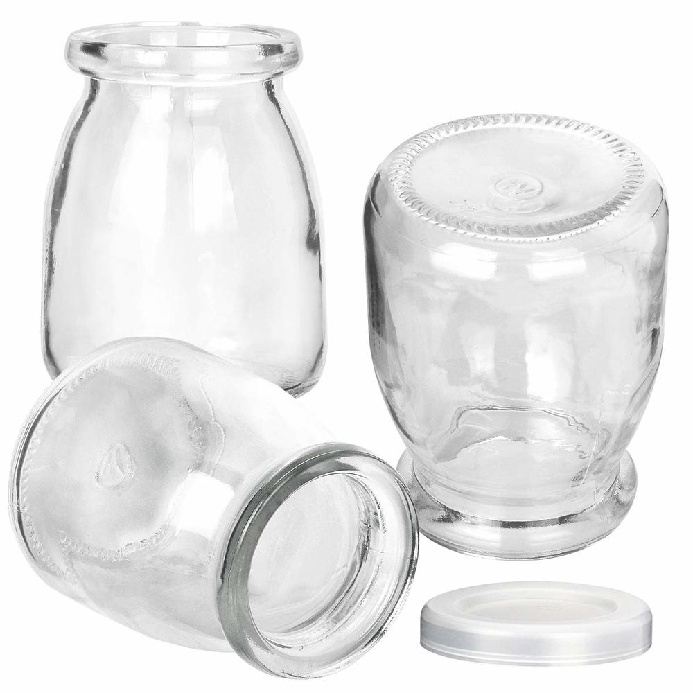 KAMOTA Glass Jars, 40 PACK 4 oz Clear Yogurt Jars With PE Lids, Glass Pudding Jars Yogurt Jars Ideal for Jam, Honey, Wedding Fav