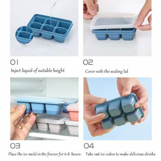 KIYOKI Ice Cube Trays for Freezer 3 Pack - Mini Ice Cube Trays with Lid &  Easy