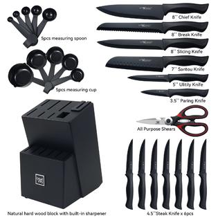 HD HUNTER.DUAL Knife Sets for Kitchen with Block, HUNTER.DUAL 15