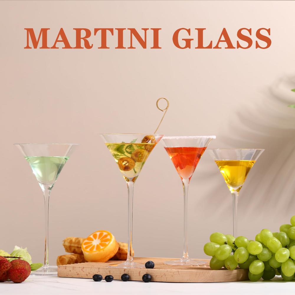 YY Martini Glasses Set of 2-8.5oz Bar Glasses, Crystal Tall Coupe Cocktail Glass with Stem for Martini, Manhattan, Margarita & C