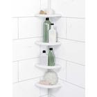 Zenna Home Tension Pole Shower Caddy, 4 Shelves, Adjustable, 60 to 97 Inch,  White