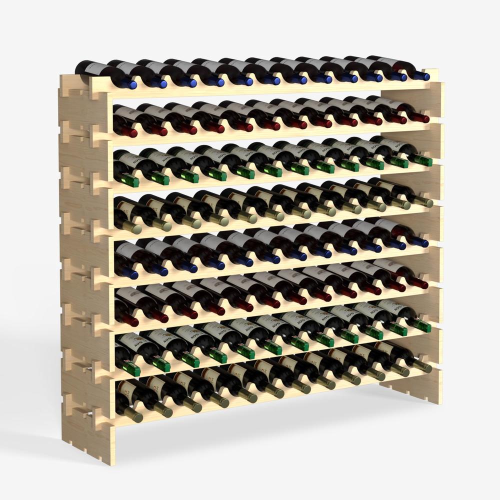 ZenStyle 96 Bottles Wine Rack, 8-Tier Wooden Stackable Wine Cellar Racks, Wine Storage Racks Countertop, Free Standing Wine Bott