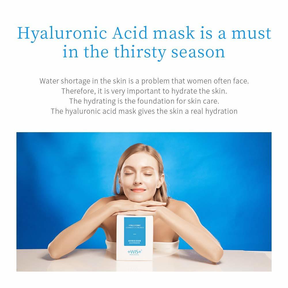 +WIS+ Hyaluronic Acid Essence 24 Sheet Mask，with Aloe Vera, Vitamin B5, Deep Hydration and Moisturizing Anti Aging Facial Mask，B