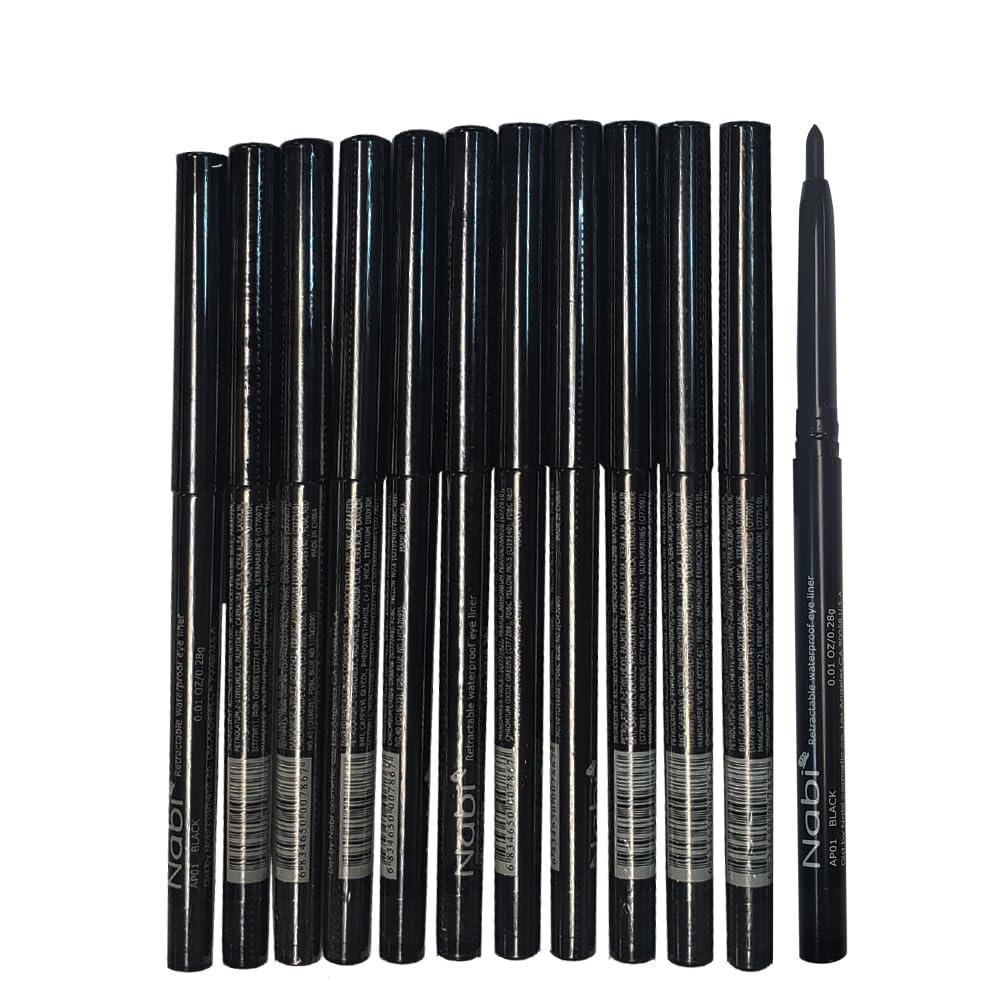 Nabi Cosmetics 12pcs Nabi Retractable Waterproof Black Eyeliner (Wholesale Lot) Pencil