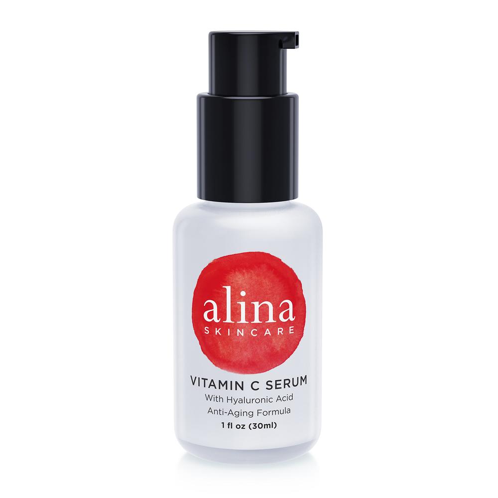 Alina Skin Care, Inc Alina Skin Care VITAMIN C SERUM with Hyaluronic Acid Moisturizer and Green & White Tea Extracts, 1 ounce (1 fl oz, 30ml, 28.3g)