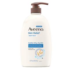 Aveeno Skin Relief Fragrance-Free Body Wash with Oat to Soothe Dry Itchy Skin, Gentle, Soap-Free & Dye-Free for Sensitive Skin, 