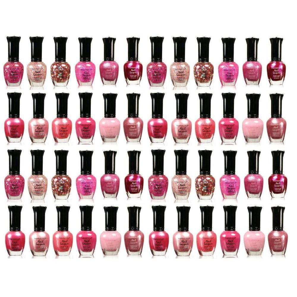 KLEANCOLOR Awesome Pink Colors Assorted Nail Polish 12pc Set - 4 Sets