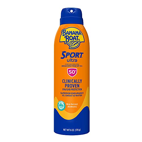 Banana Boat Sport Ultra SPF 50 Sunscreen Spray, 6oz | Banana Boat Sunscreen Spray SPF 50, Oxybenzone No Sunscreen, Sport Sunscre