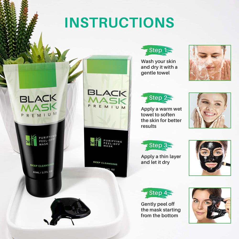 BlooSkim Blackhead Remover Mask, Activated Charcoal Peel Off Mask, Black Head Removal Face Mask for Men and Women, Deep Cleansing Mask Sk