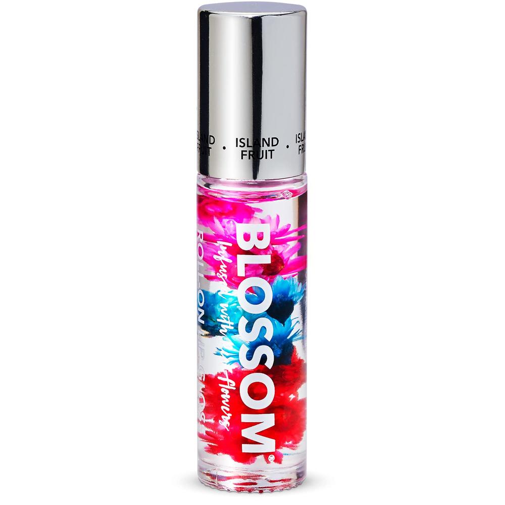 Blossom Scented Roll on Lip Gloss, Infused with Real Flowers, Made in USA, 0.20 fl. oz./5.9ml, Island Fruit