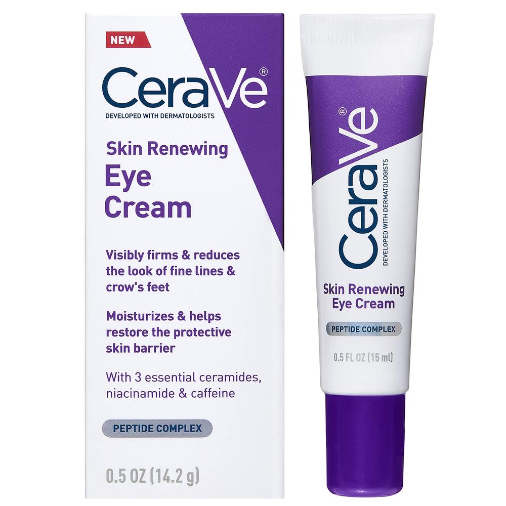 CeraVe Eye Cream for Wrinkles | Under Eye Cream with Caffeine, Peptides, Hyaluronic Acid, Niacinamide, and Ceramides for Fine Li