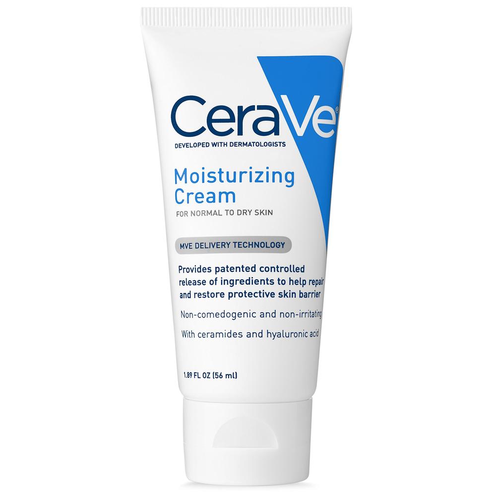 CeraVe Moisturizing Cream | 1.89 Ounce | Travel Size Face and Body Moisturizer for Dry Skin, ivory