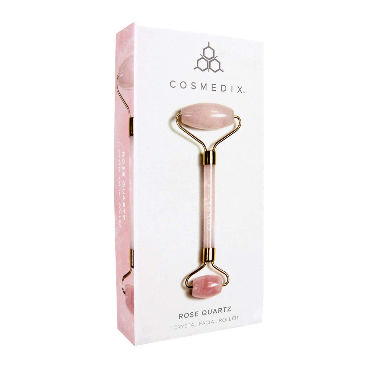 COSMEDIX Rose Quartz Crystal Face Roller for Wrinkles and Lifting - Eye Roller, Ice Roller for Face & Eye Puffiness Relief - Ins