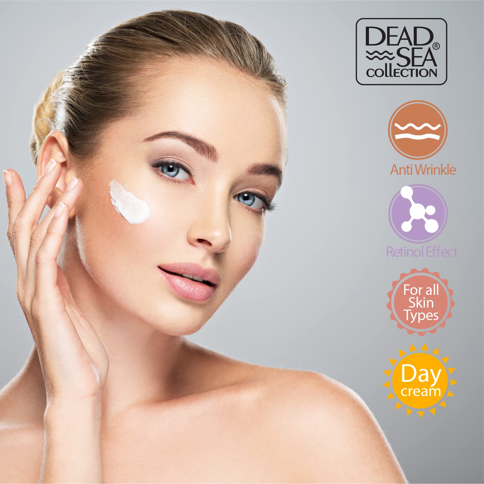 Retinol Dead Sea Collection Anti-Wrinkle Day Cream for Face with Retinol and Sea Minerals - Anti Aging, Nourishing and Moisturizer Face 