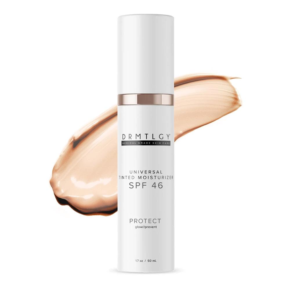 DRMTLGY Tinted Moisturizer with SPF 46. Universal Tint. All-In-One Face Sunscreen and Foundation with Broad Spectrum Protection 