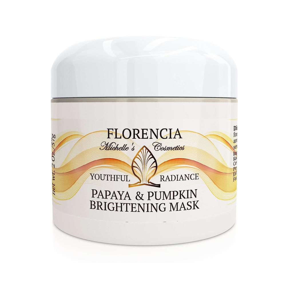 Florencia Papaya & Pumpkin Brightening Mask. Natural, Exfoliating, Skin Softening & Smoothing Facial Mask. Gently Removes Impuri
