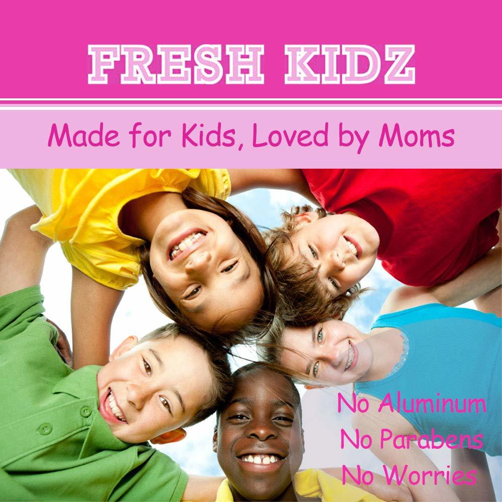 Fresh Kidz Roll On Deodorant for Kids and Teens - Baking Soda and Aluminum-free 24 Hour Protection for Sensitive Skin - Girls "P