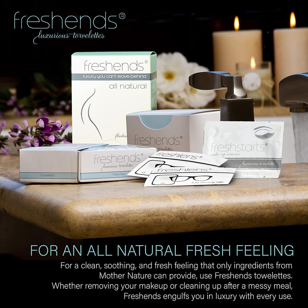 Freshends Freshstarts Makeup Remover Facial Cleansing Towelettes - Individually Wrapped Facial Makeup Remover Pads, Travel Essentials for 